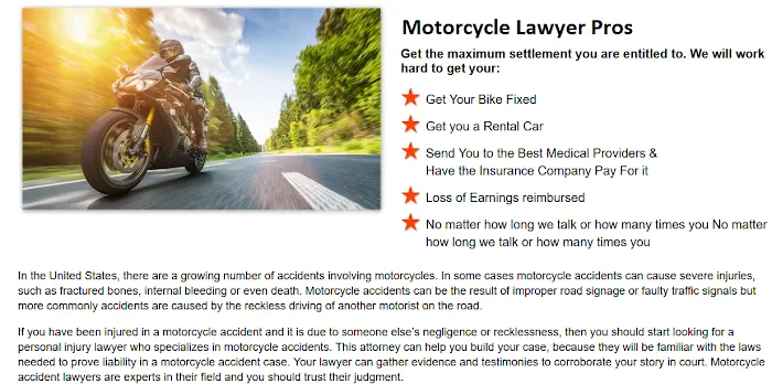 Motorcycle Lawyer Pros 5