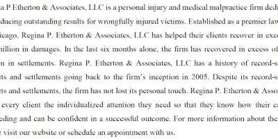 Regina P. Etherton & Associates, LLC